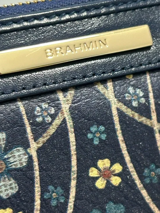 Brahmin Large Duxbury Navy Baronia Floral Satchel & Matching Suri Wallet - Picture 14 of 16